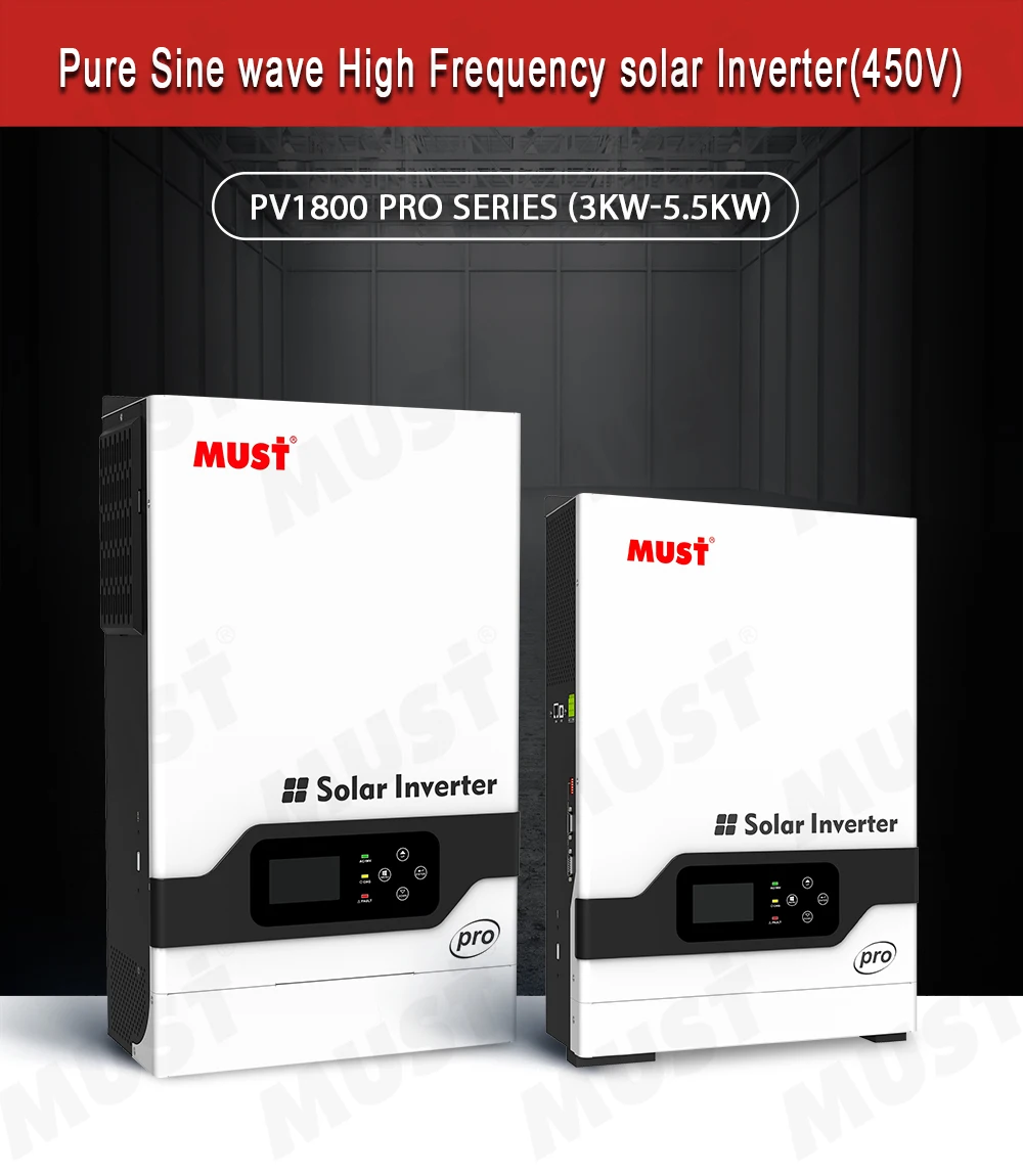 MUST grid tied solar inverter off grid MPPT controller inverter 3.5KW 5.5KW 230VAC 50HZ built in ac charger