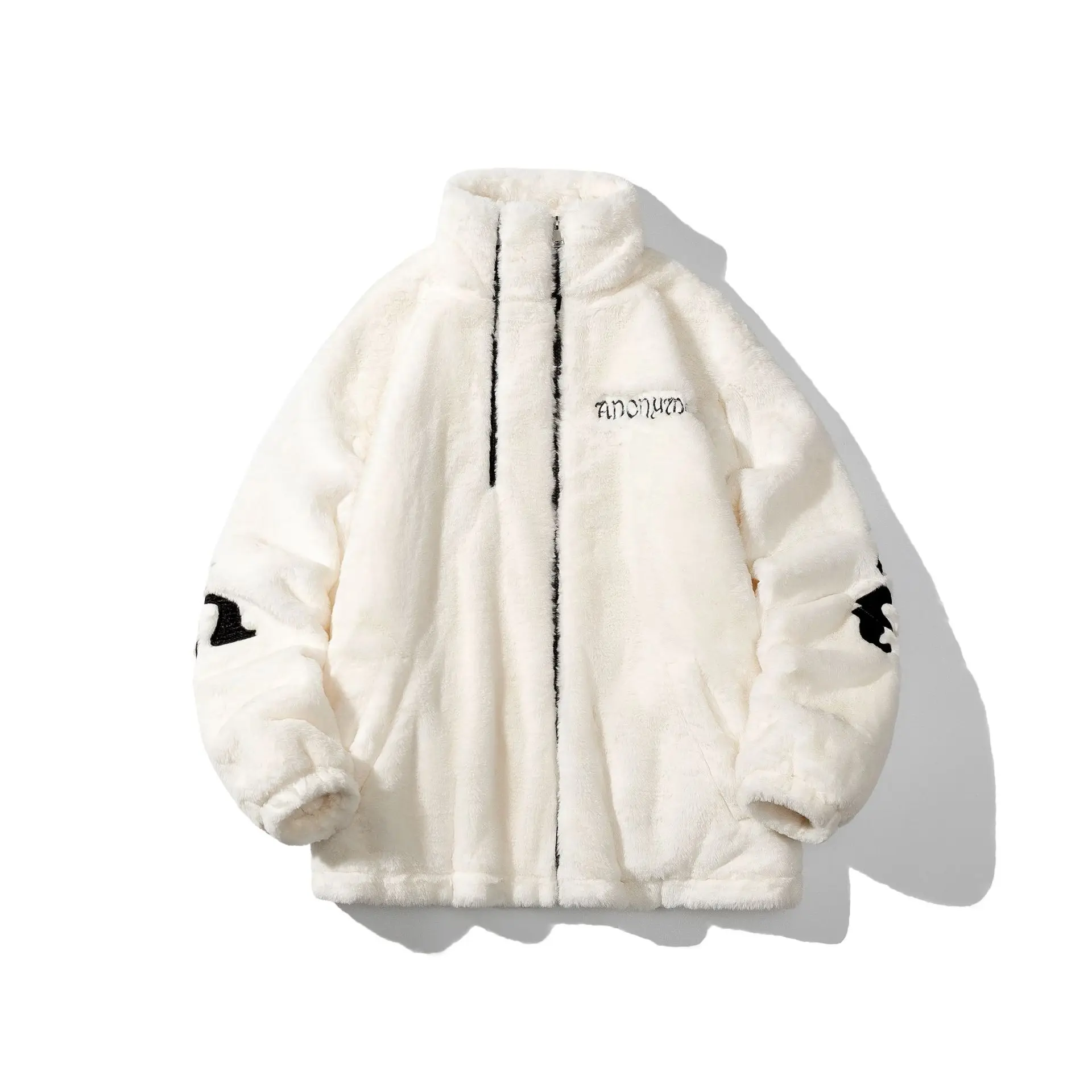 سترة شتوية من فراء الأرنب الصناعي الناعم للرجال والنساء معطف شتوي سميك من القطيفة بتصميم كسول للزوجين ملابس الشارع الشهير