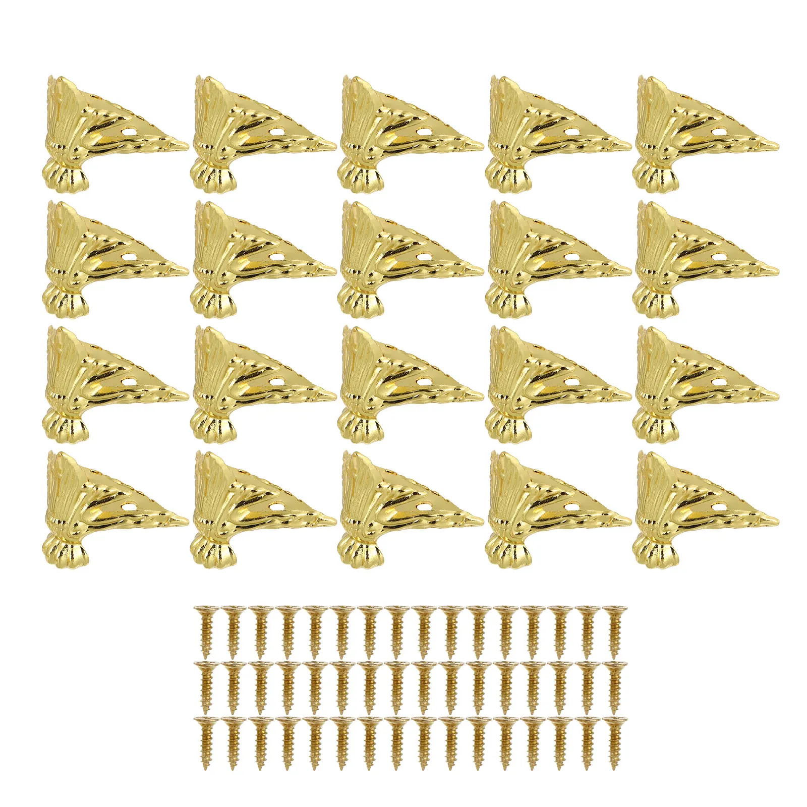 

20 Pcs Case Furniture Foot Decoration Vintage Wood Feet Thread Legs Golden Zinc Alloy