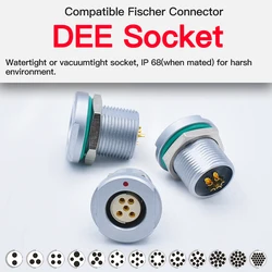 Compatible Fischer Connector DEE DEU  102 103 104 A/Z -130 Fixed Socket IP68 Watertight Vacuumtight Push-Pull Self-latching
