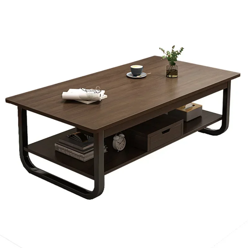 Mesa de Centro Moderna y Minimalista, para Apartamentos Pequeños, Sala de Estar, Sofá, Balcón Adjunto, Mesa de Té, Habitación de Alquiler, Mesa de Té Rectangular
