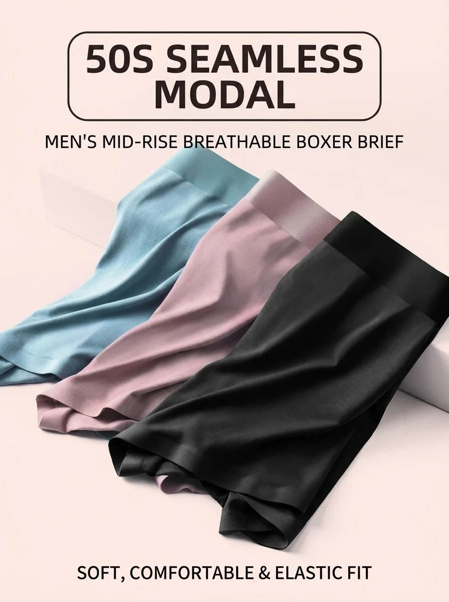 Random 3Pcs Men Underwear Boxers Flame Man Boxershorts Breathable Men's Panties Lingerie Men Boxer Briefs Underpants