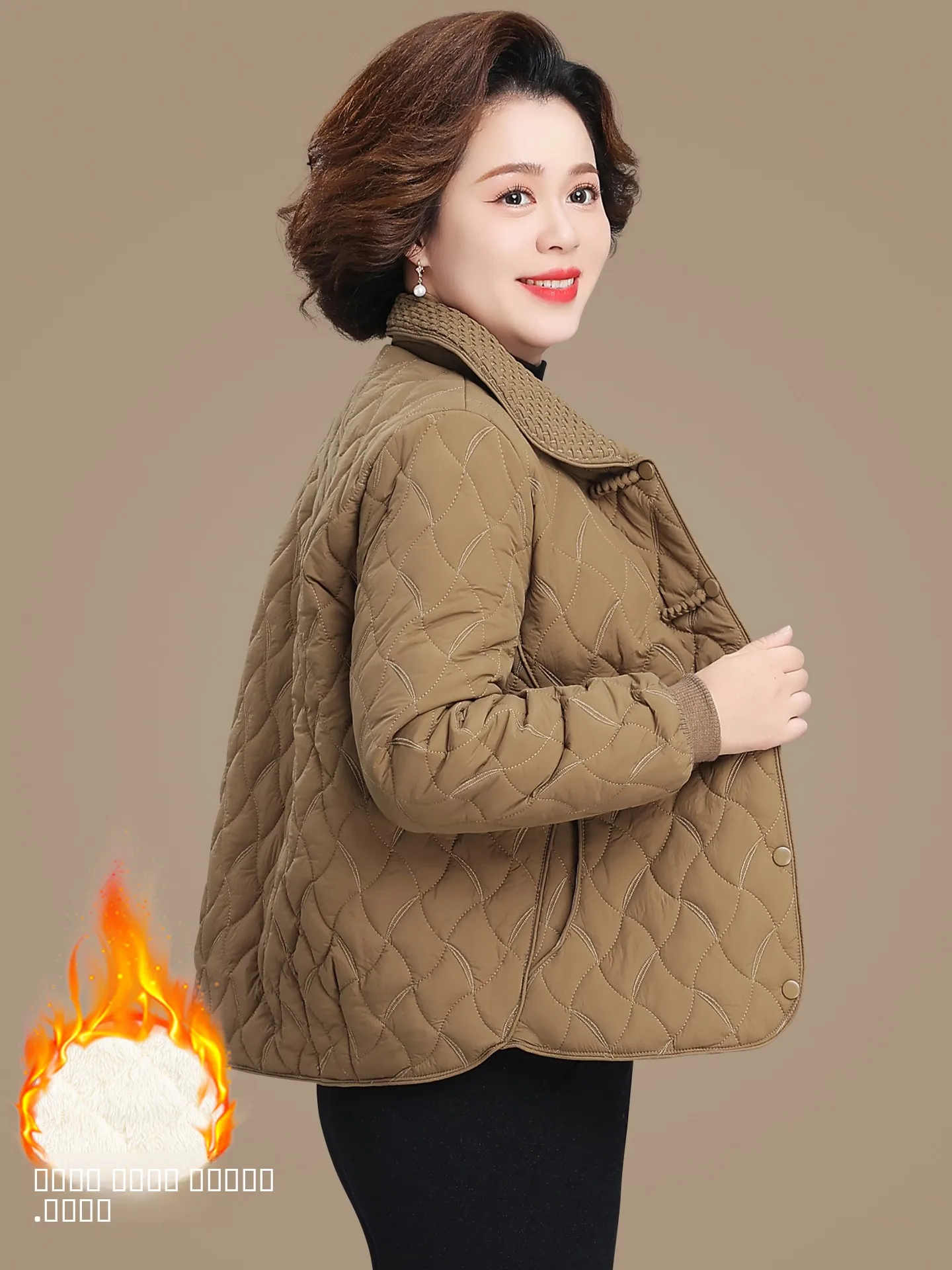 

Утепленная повседневная хлопковая куртка Qizi для женщин среднего и старшего возраста, осень-зима, новинка