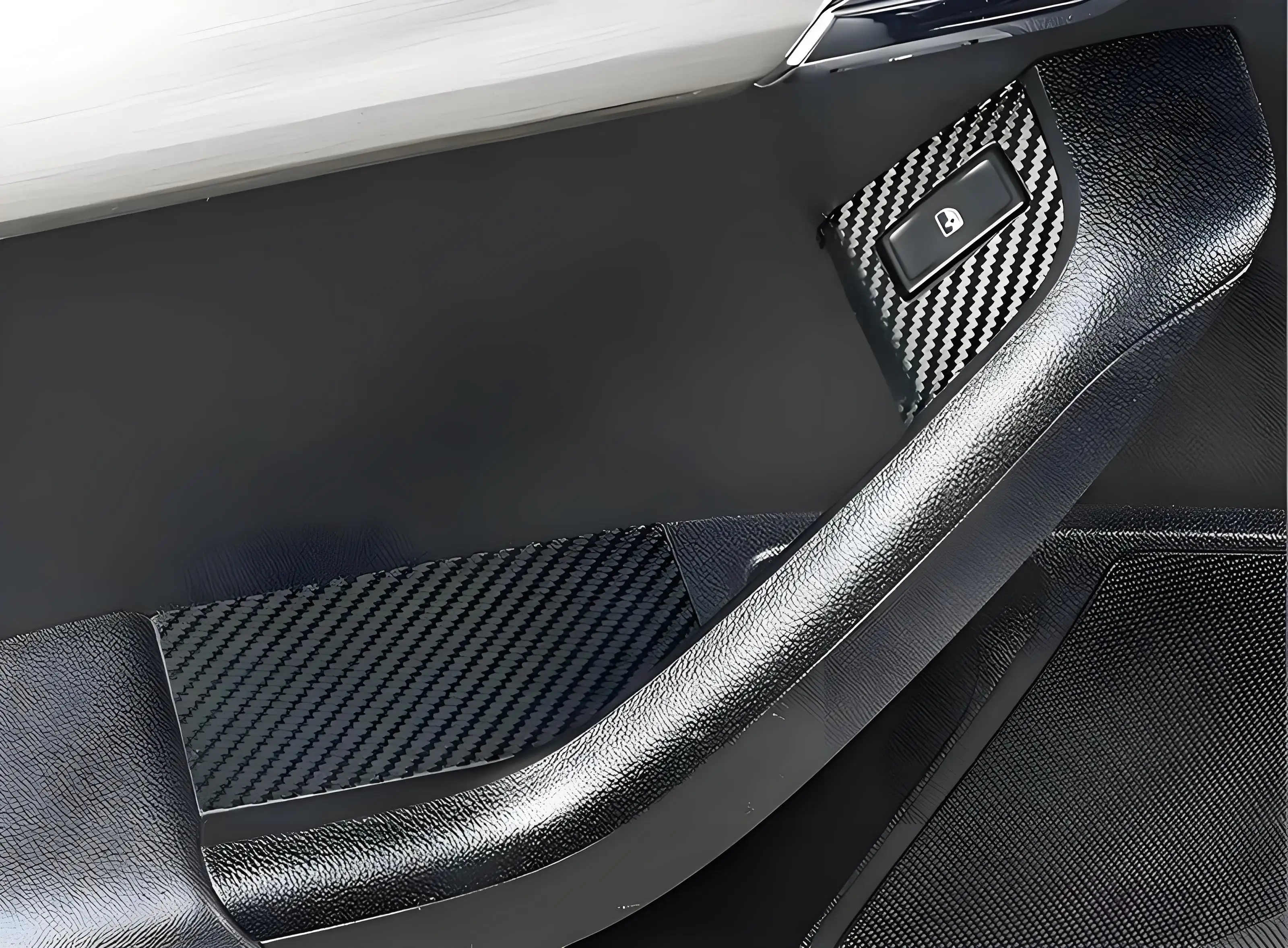 For Skoda Octavia 2015 2016 2017 2018 2019 A7 Car Carbon Fiber Styling Lifting Panel Protective Stickers Film Trim Accessories