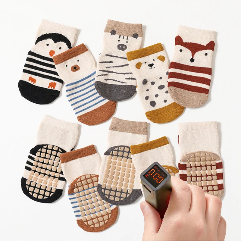 Fashion Baby Floor Socks Cute Animal Design Non-Slip Newborn Floor Socks Soft Cotton Toddler Short Tube Socks For Kids