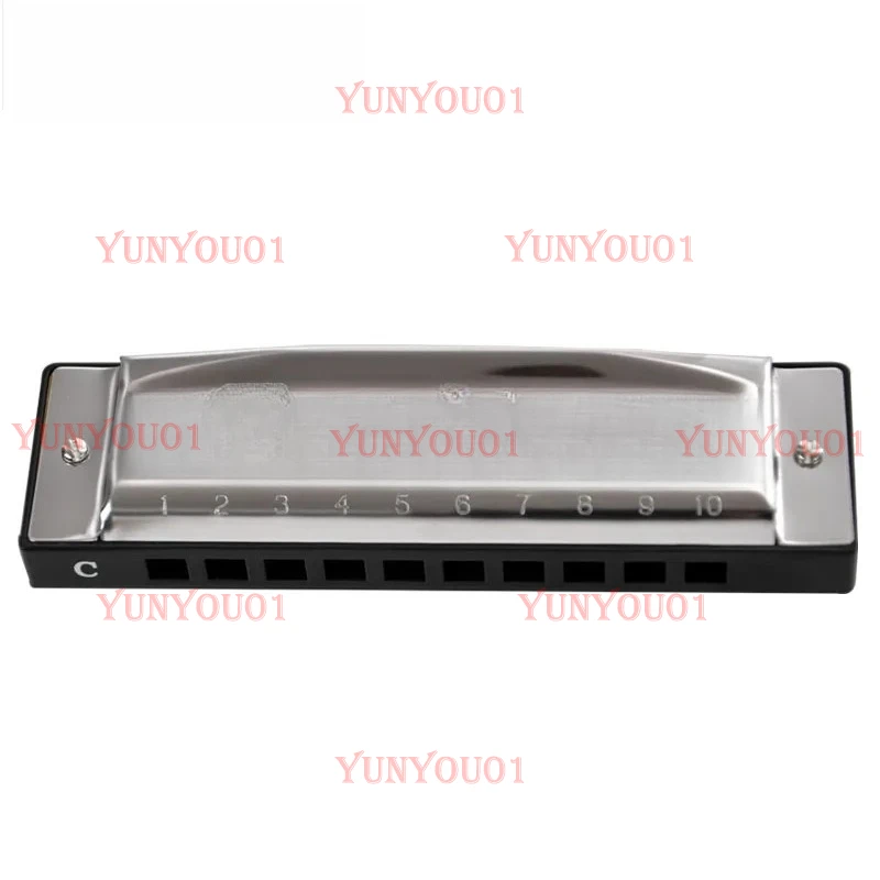 10 Hole Harmonica International Silver Star Double Tone Harp, Blues Harmonica C-key Blues Jazz Band Instrument