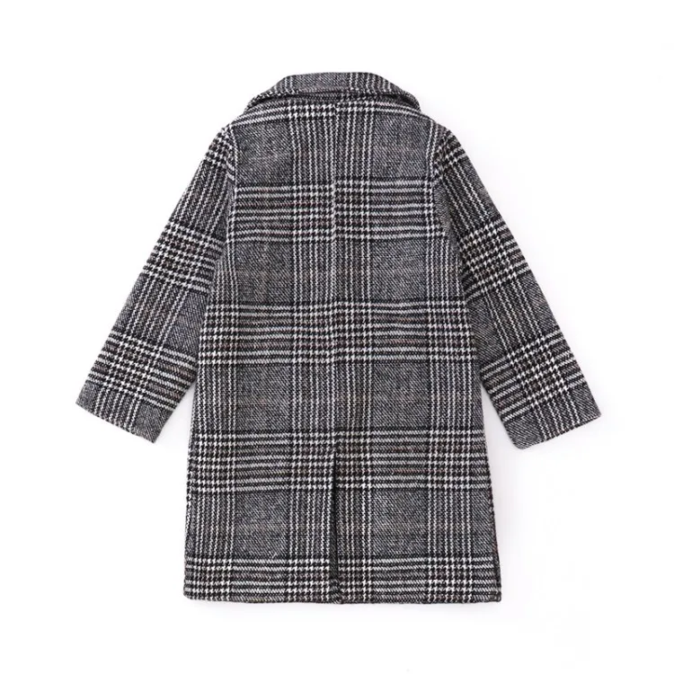 Girls Coat Fashion Plaid Wool Coat For Girls Double-breasted Kids Outerwear Autumn Thick Winter Clothes For Girls 6 8 10 12 14