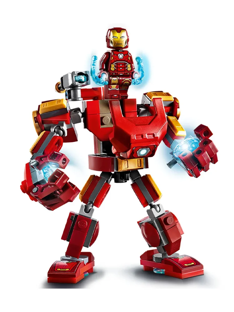 Lego-maravilha vingadores maravilha figura, homem de ferro, mech, super-herói, brinquedo construção, minifigure, 76140