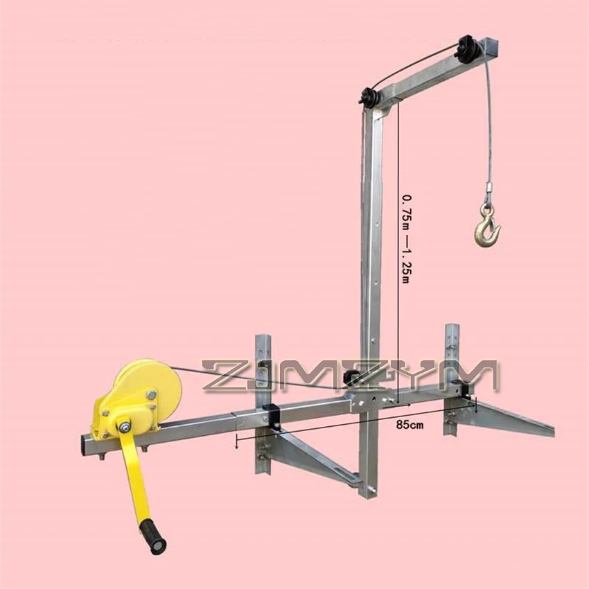 10/25m Air Conditioning Lifting Tool  Small Folding Crane Lifting Bracket Manual Winch Assembly Air Conditioner Lifting Machine