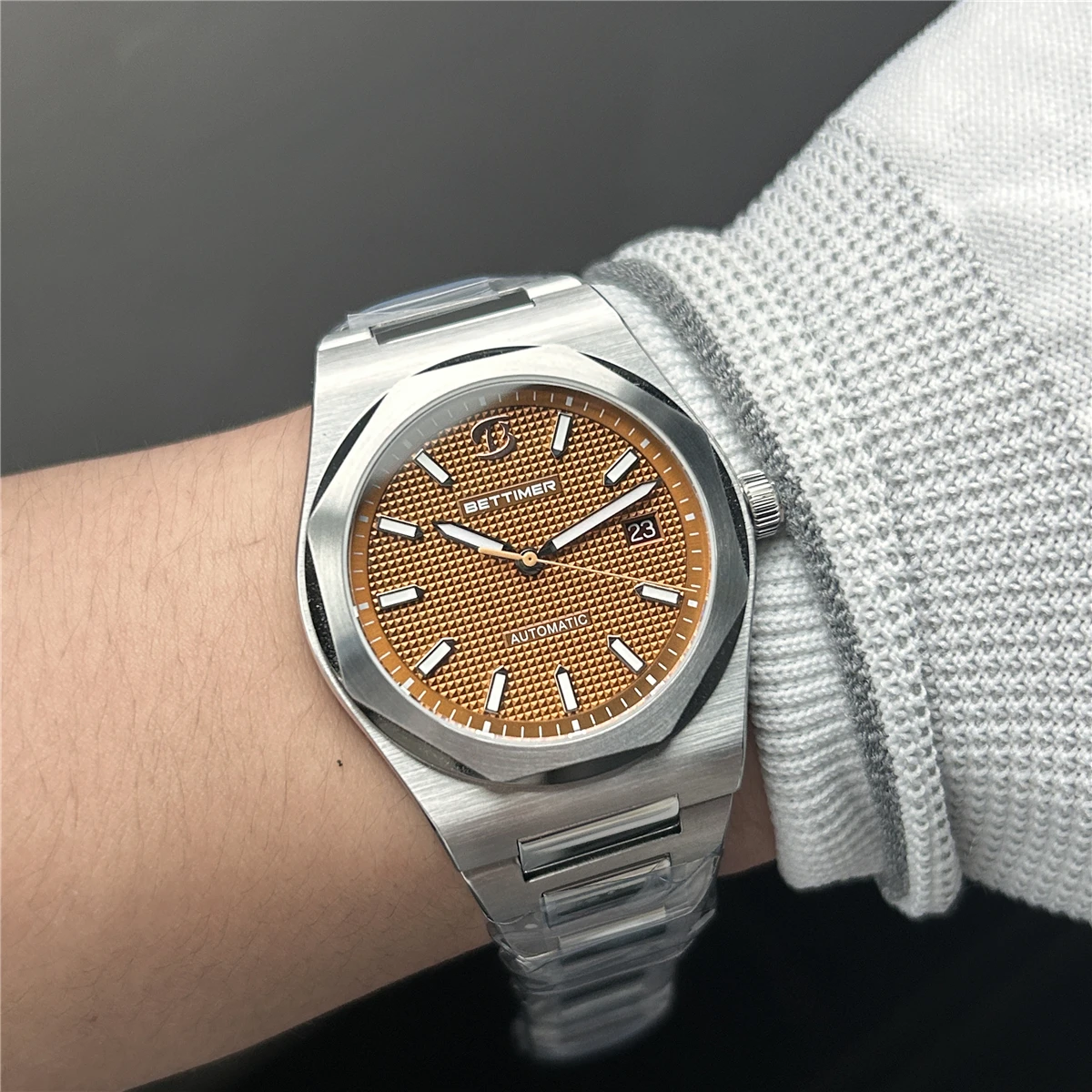 2024 BETTIMER Casual Retro Men Mechanical Watch PT5000 Sapphire Glass 100M Waterproof BGW-9 Luminous Wristwatches reloj hombre