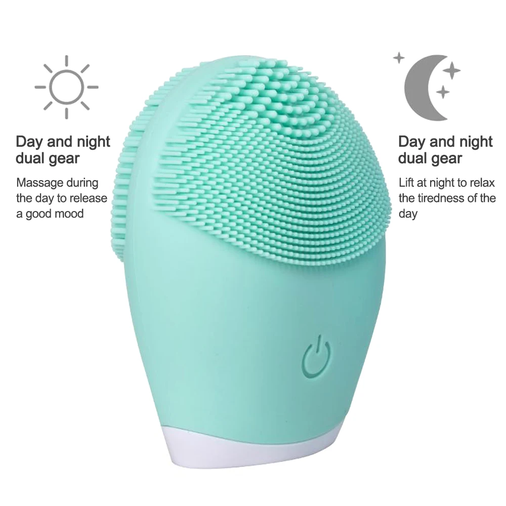 iebilif Facial Cleansing Brush Face Skin Care Tools Waterproof Silicone Electric Sonic Cleanser Facial Beauty Massager