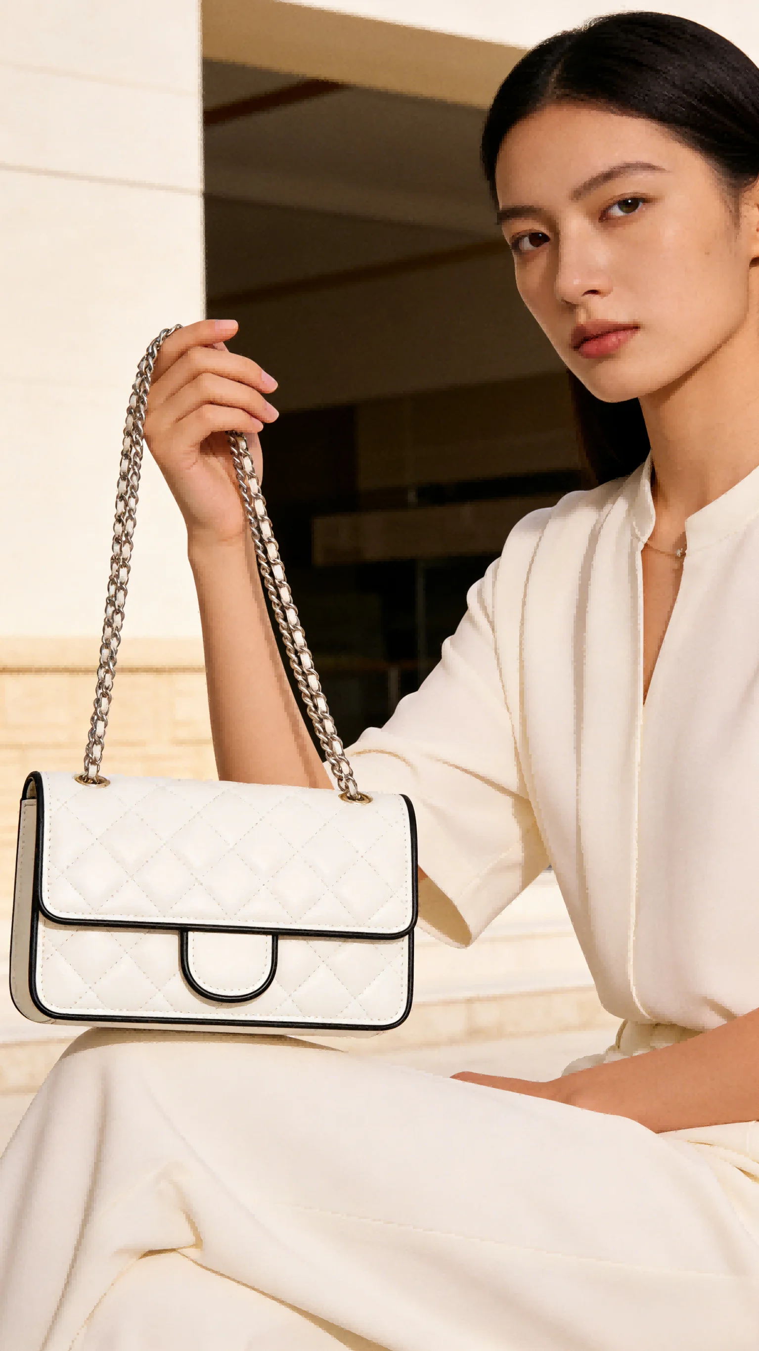 

Высококачественная классическая сумка-клатч класса люкс от дизайнерского бренда Smoather с золотистой фурнитурой, цепочкой и карманом на молнии