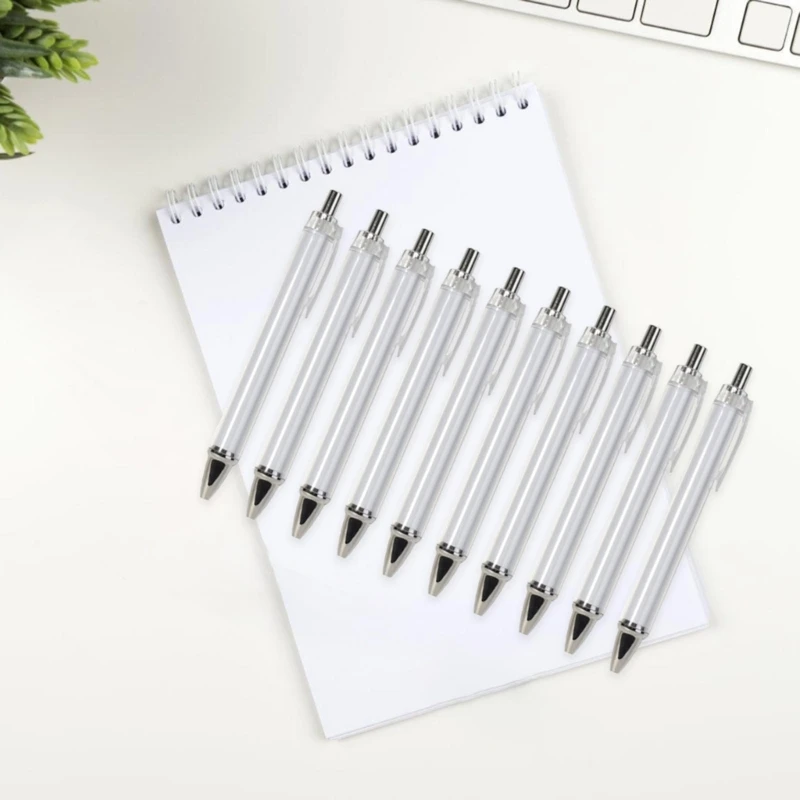 10Pcs Retractable Ballpoint Pen for Heat Transfer Printing Sublimation Pen