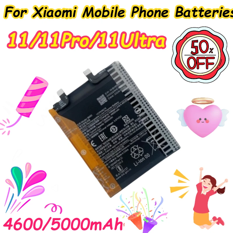 4600/5000mAh for Xiaomi 11/11Pro/11Ultra Mobile Phone Batteries