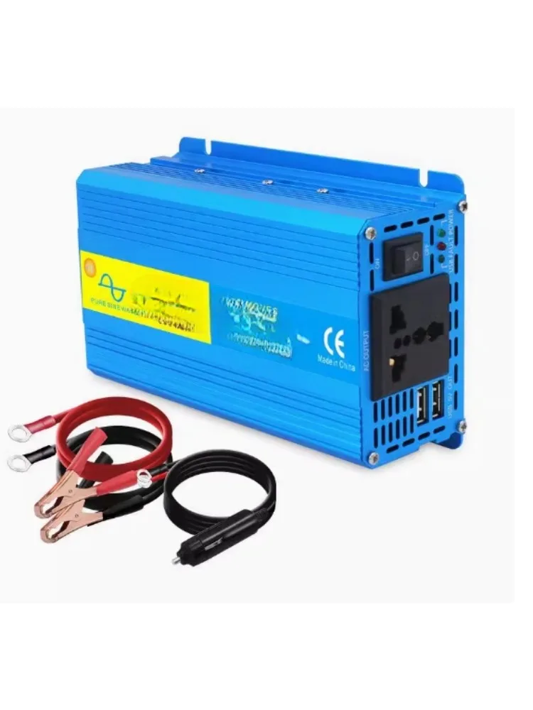 800W/2000W Pure Sine Wave Inverter DC 24V/48V to AC 220V Solar Power Converter Car Cigarette Lighter