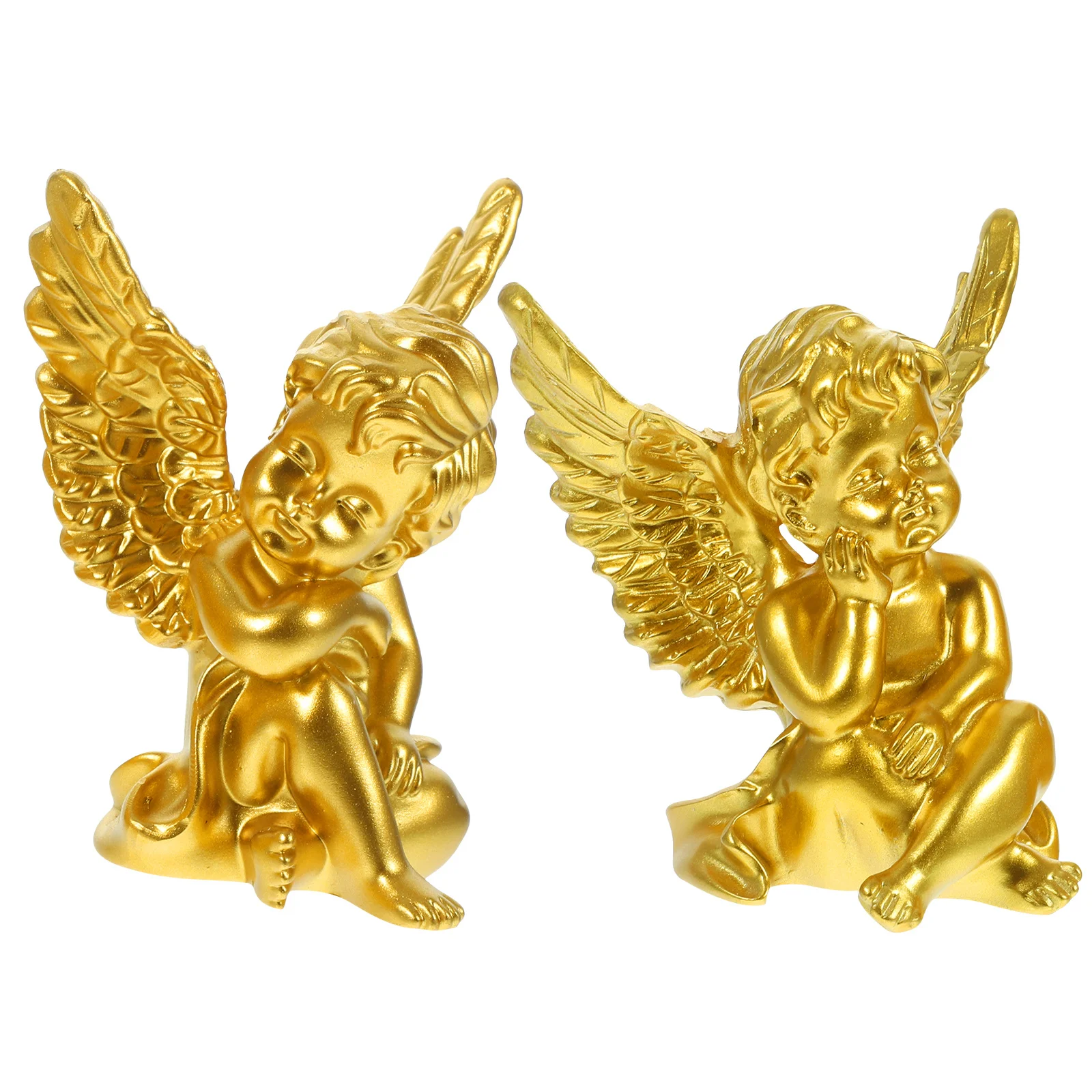 

2Pcs Realistic Resin Angel Statue Elegant Angel Decoration for Indoor Outdoor Decor Garden Shelf Home Styling Accessory