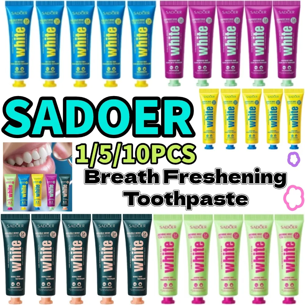 SADOER 1/5/10PCS Breath Freshening Toothpaste Fresh Bright Breath Remove Stains Cleaning Teeth Removal Bad Whitening Toothpast
