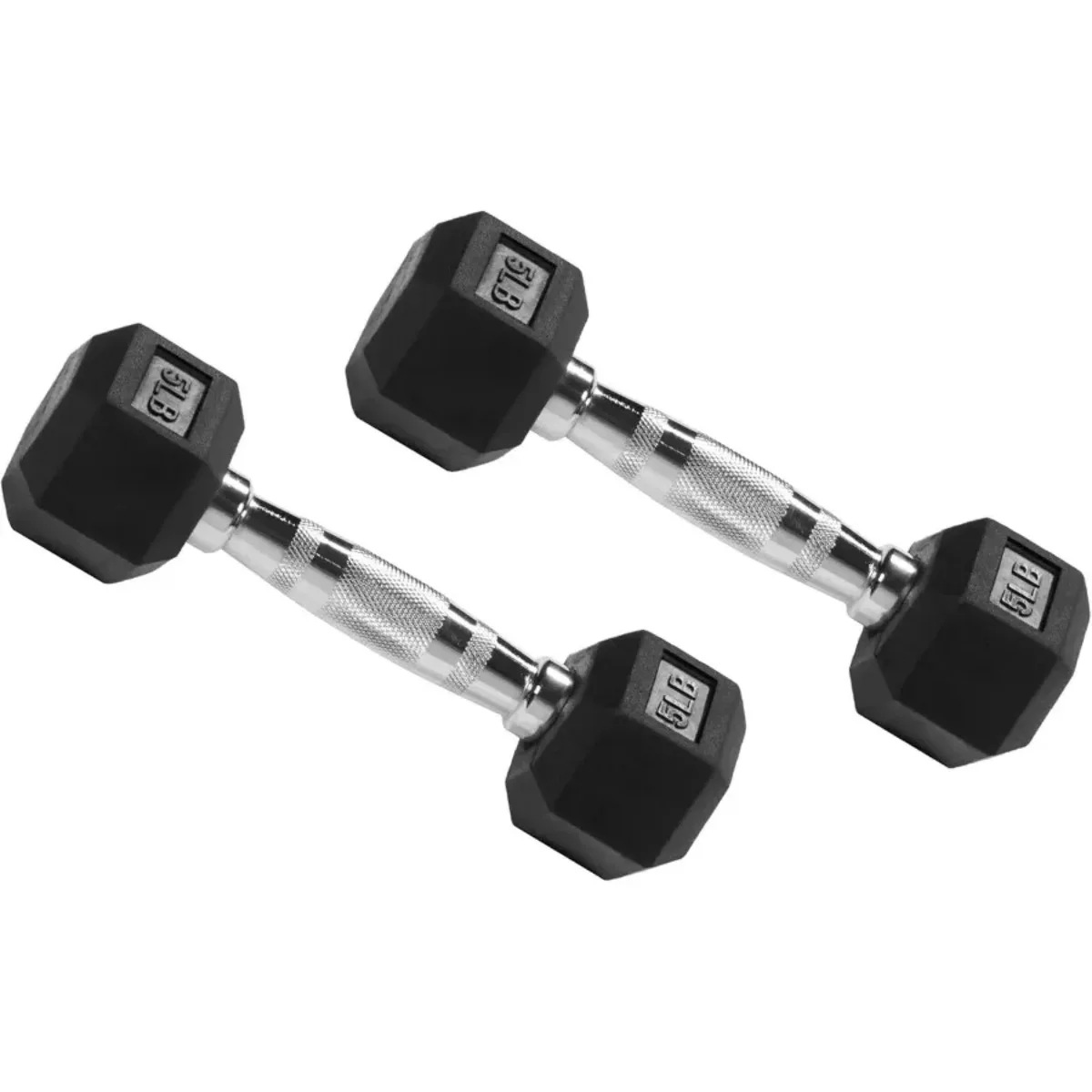 Rubber Encased Hex Dumbbell, Multiple Sizes