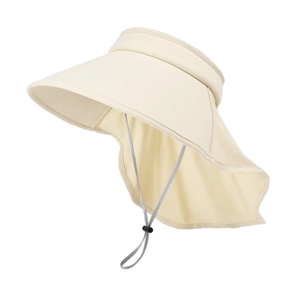

Simple Wide Brim Summer Men Visor Cap Breathable Ice Silk Mountaineering Cap Sunscreen Anti-UV Hiking Bucket Hat Famale