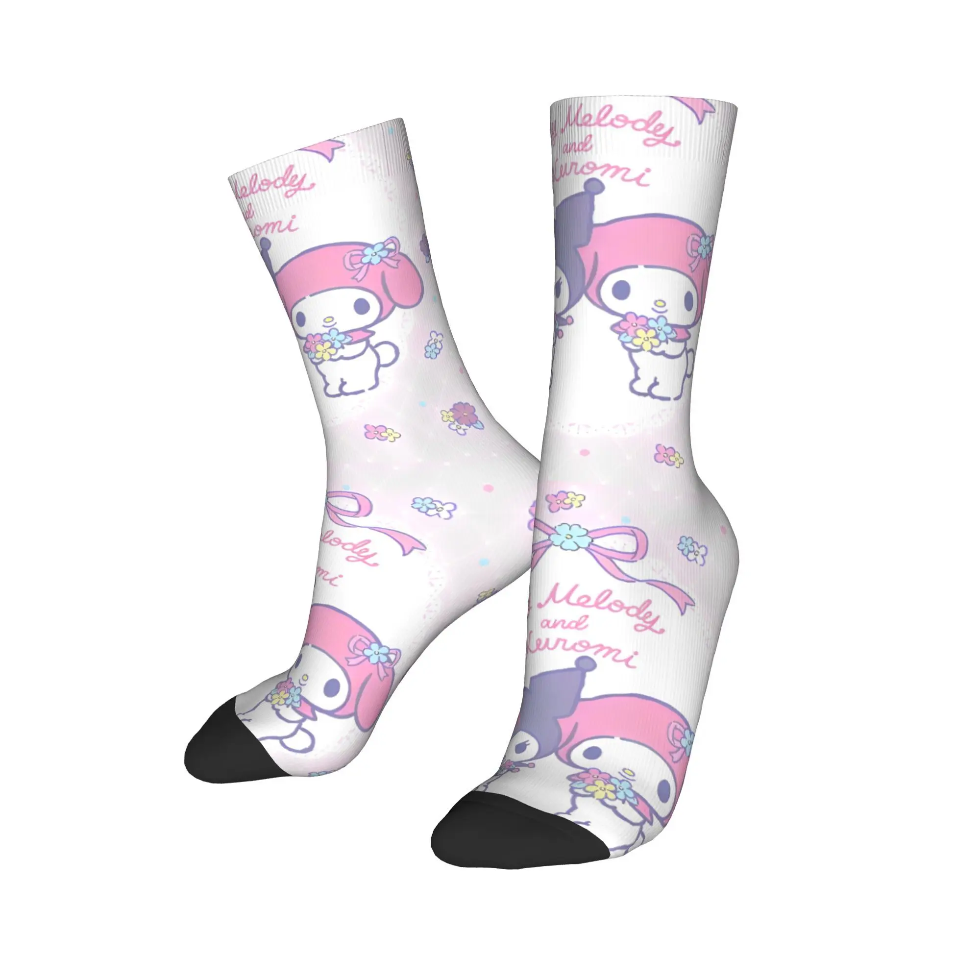 

Autumn Winter Harajuku Unisex Cute Kuromi My Melody Socks Sanrio Sweat Absorbing Middle Tube Socks
