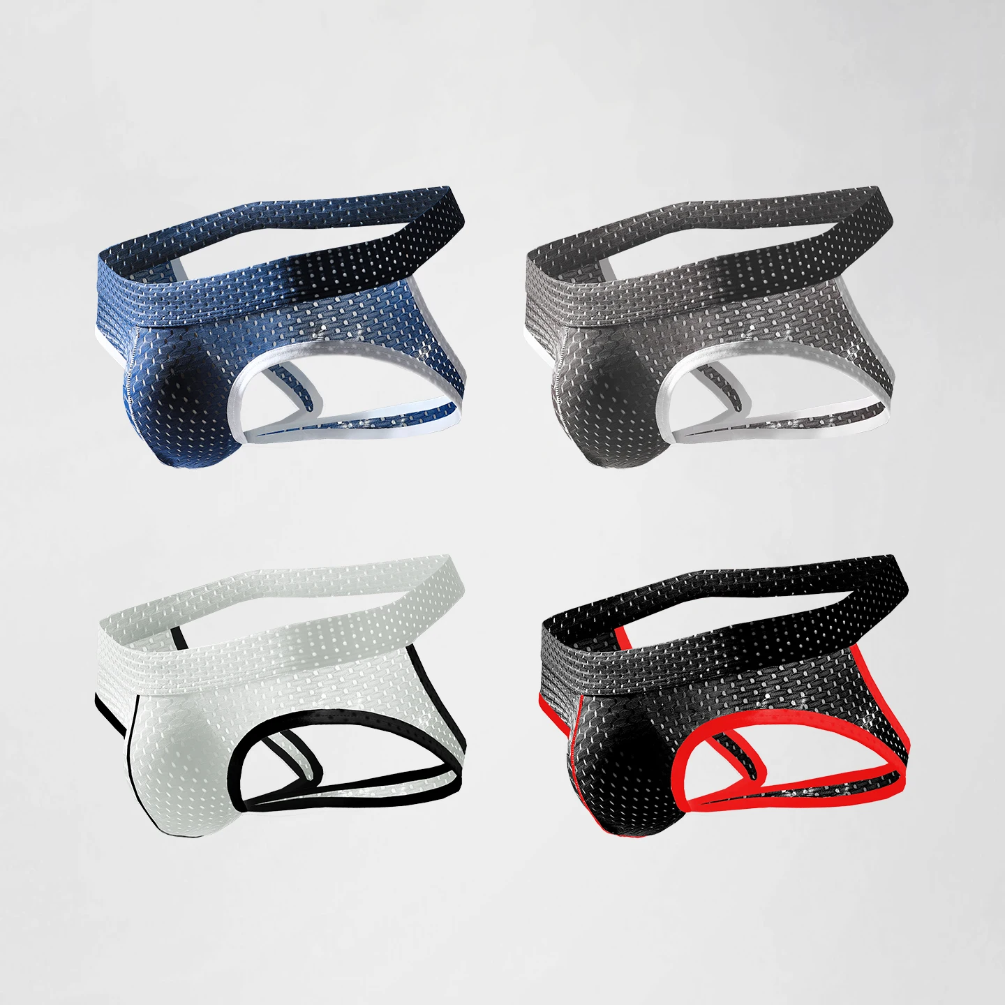 Hollowed-out double T-shaped underwear for men, low-waisted ice silk T pants, elastic and sexy underpants, comfortable T-shaped image 5