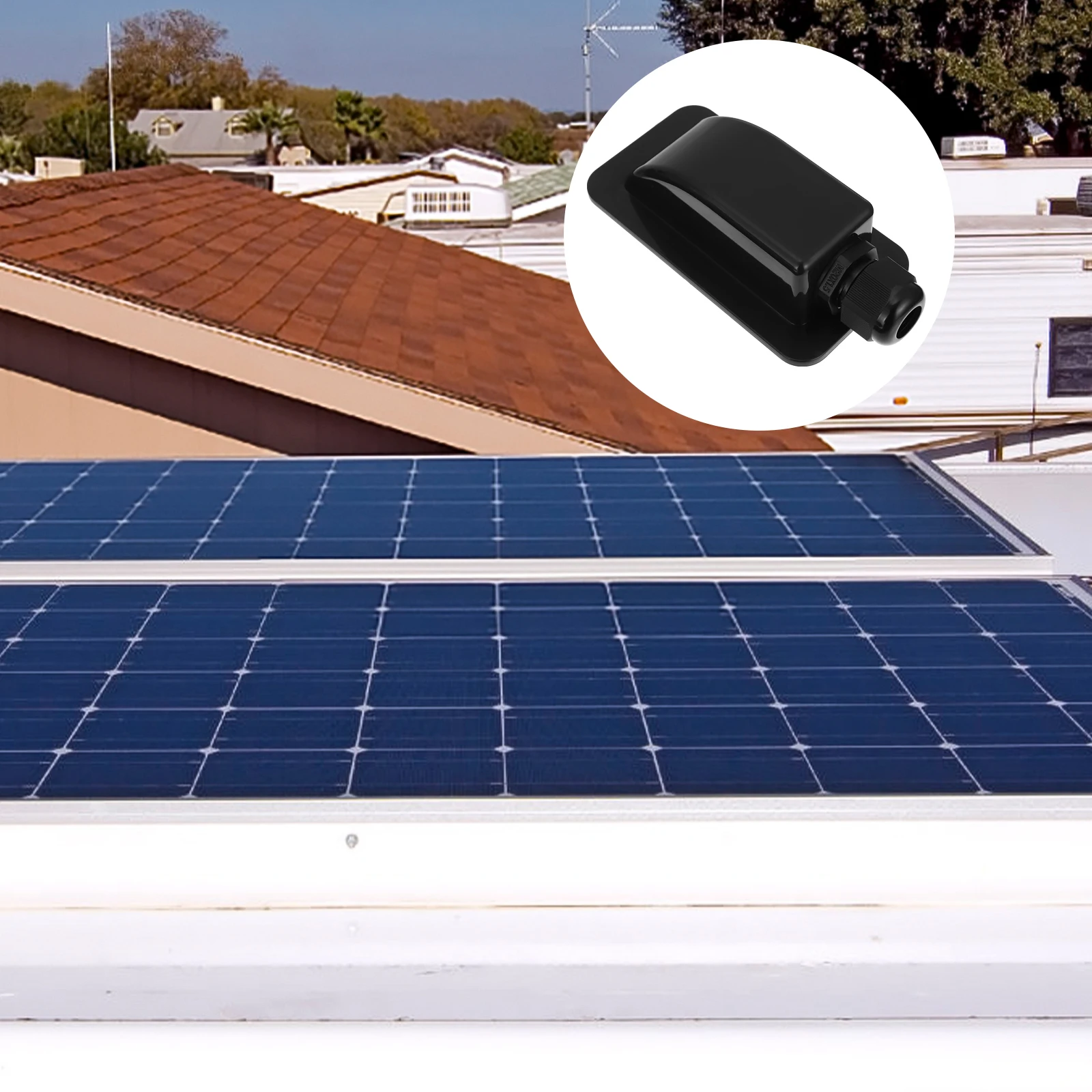 

Solar Single Cable Gland ABS Weatherproof Robust Connector for Solar Cable Entry Box Outdoor Application Junction Box