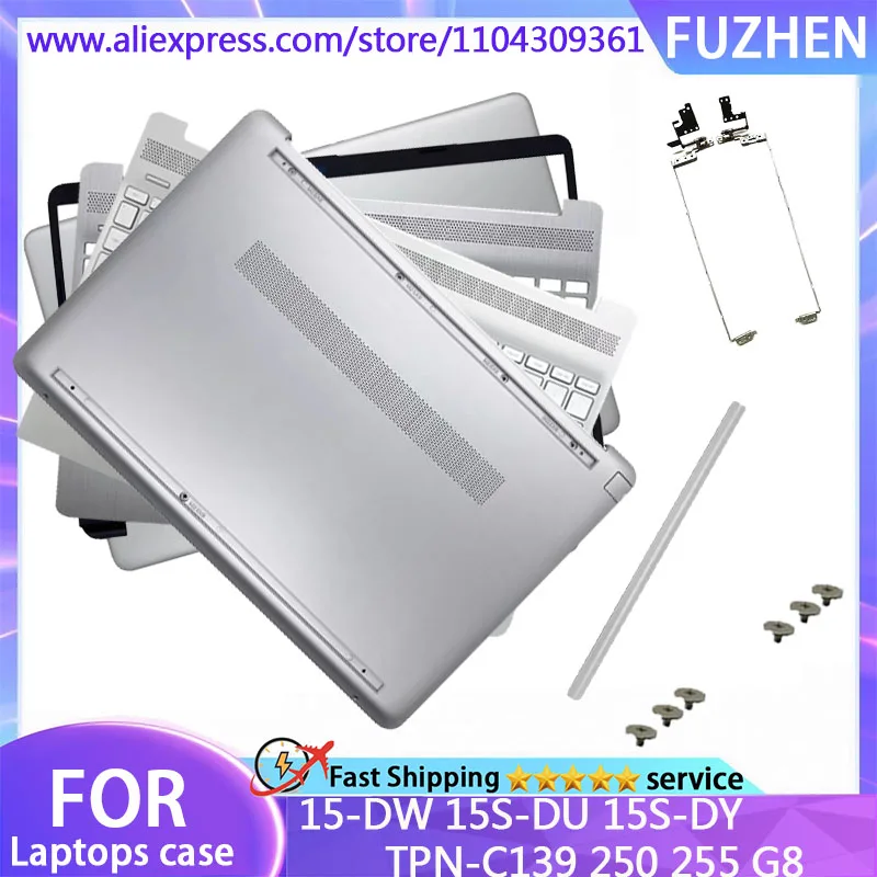 New Cover For 15-DW 15-GW 15S-DU 15S-DY 250 G8 G9 255 G8 LCD Rear Cover/Front Frame/Palm Pad/Bottom Cover/hinged keyboard Silver