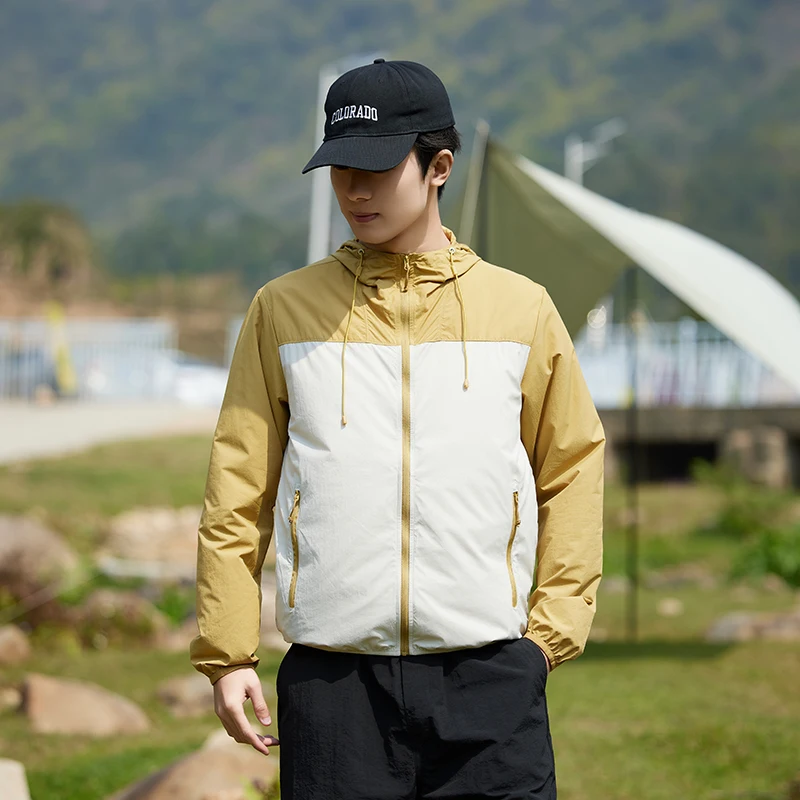 Men's Cooling Sun Hoodie UPF50+ Quick Dry Moisture Wicking Ice Silk Feel Sports Fishing Hiking Shirt Unisex