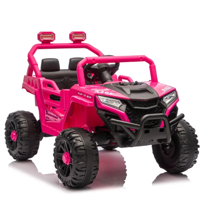 Pink 2-Seater Kids Electric ATV Ride On Car with LED Lights Off-Road Toy Vehicle for Children Outdoor Play