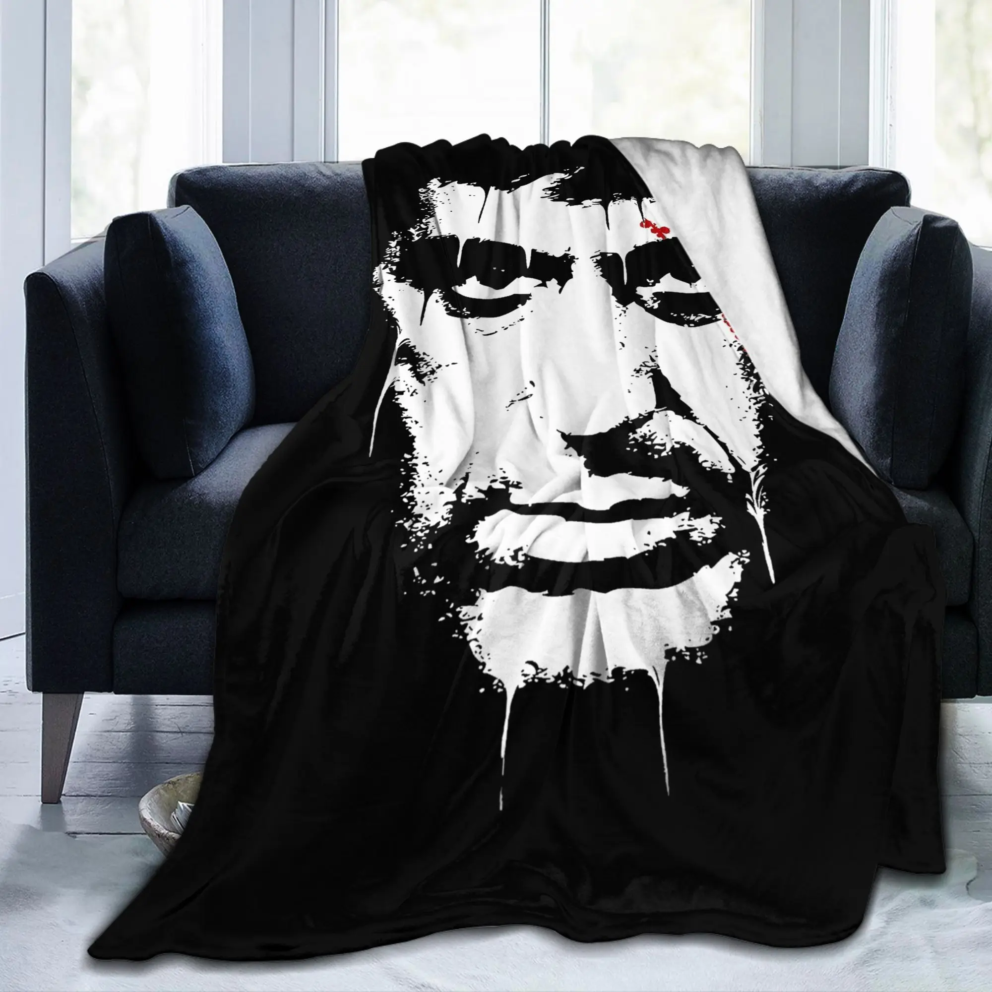 Scarfaces Tony Montana Flannel Blankets Blood Eyes Movie Film Funny Bedding Throw Blankets Bedspreads Soft Hotel Multifunction