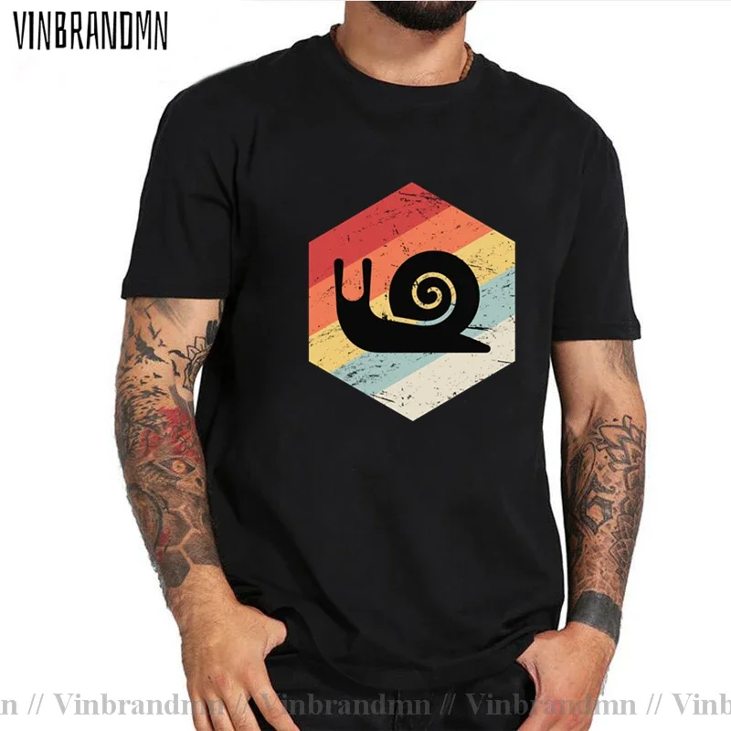 2021 New Summer Collection Retro 70s Snail Icon T shirt men Funny Vintage Snail T-shirt Male Snail is my Spirit animal tee shirt