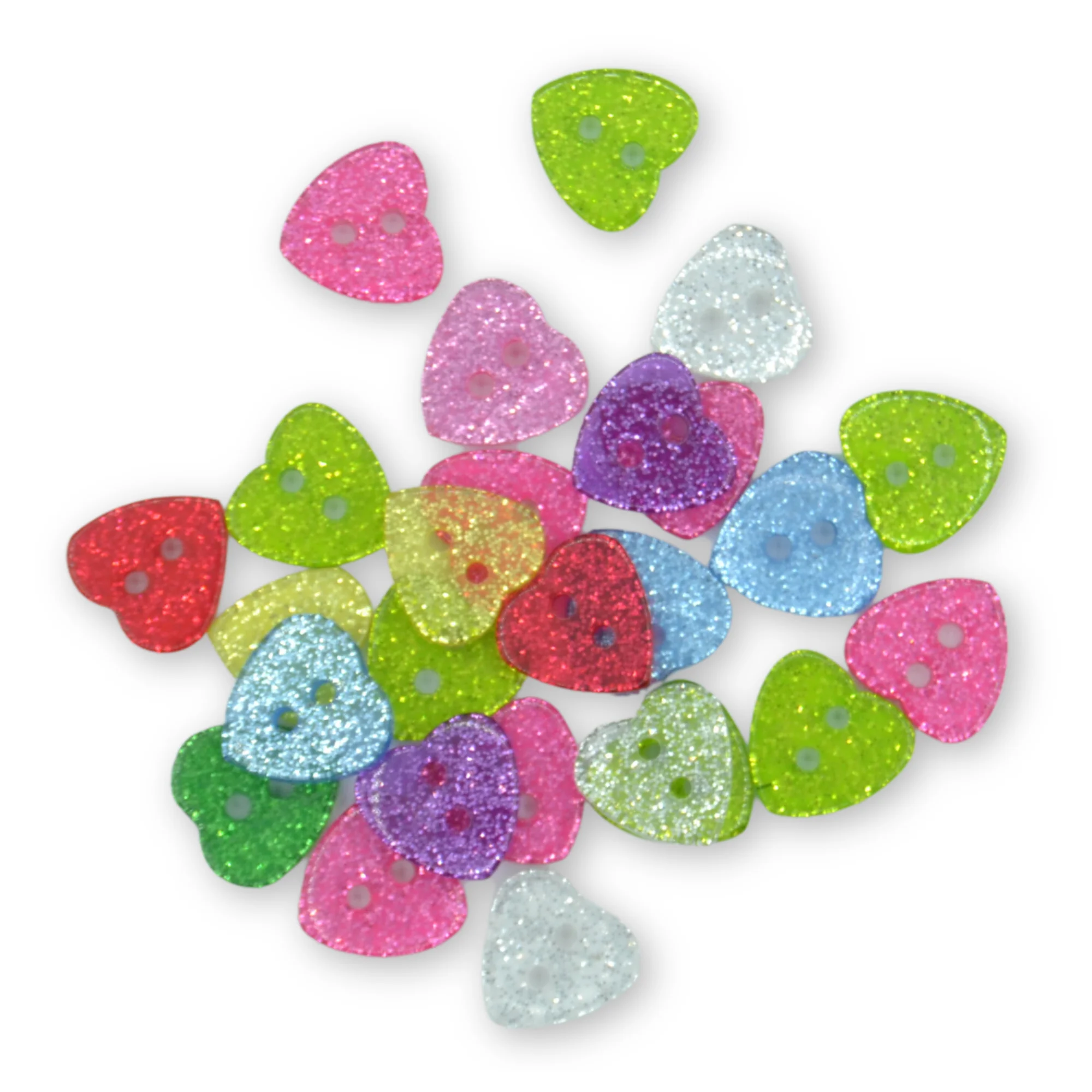 50pcs DIY Resin Heart Star Sparkling Glitter Buttons For Clothing Sewing Scrapbook Cardmaking 2 Holes DIY Crafts Embellishments