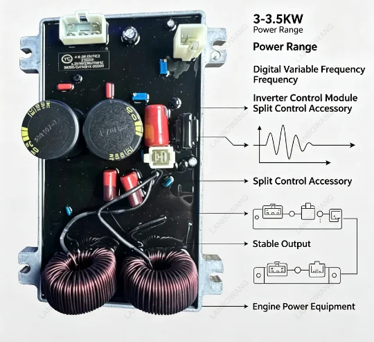 Digital Variable Frequency Generator Inverter Control Module 3‑3.5KW Split Control Accessory For General Engine Power Equipment