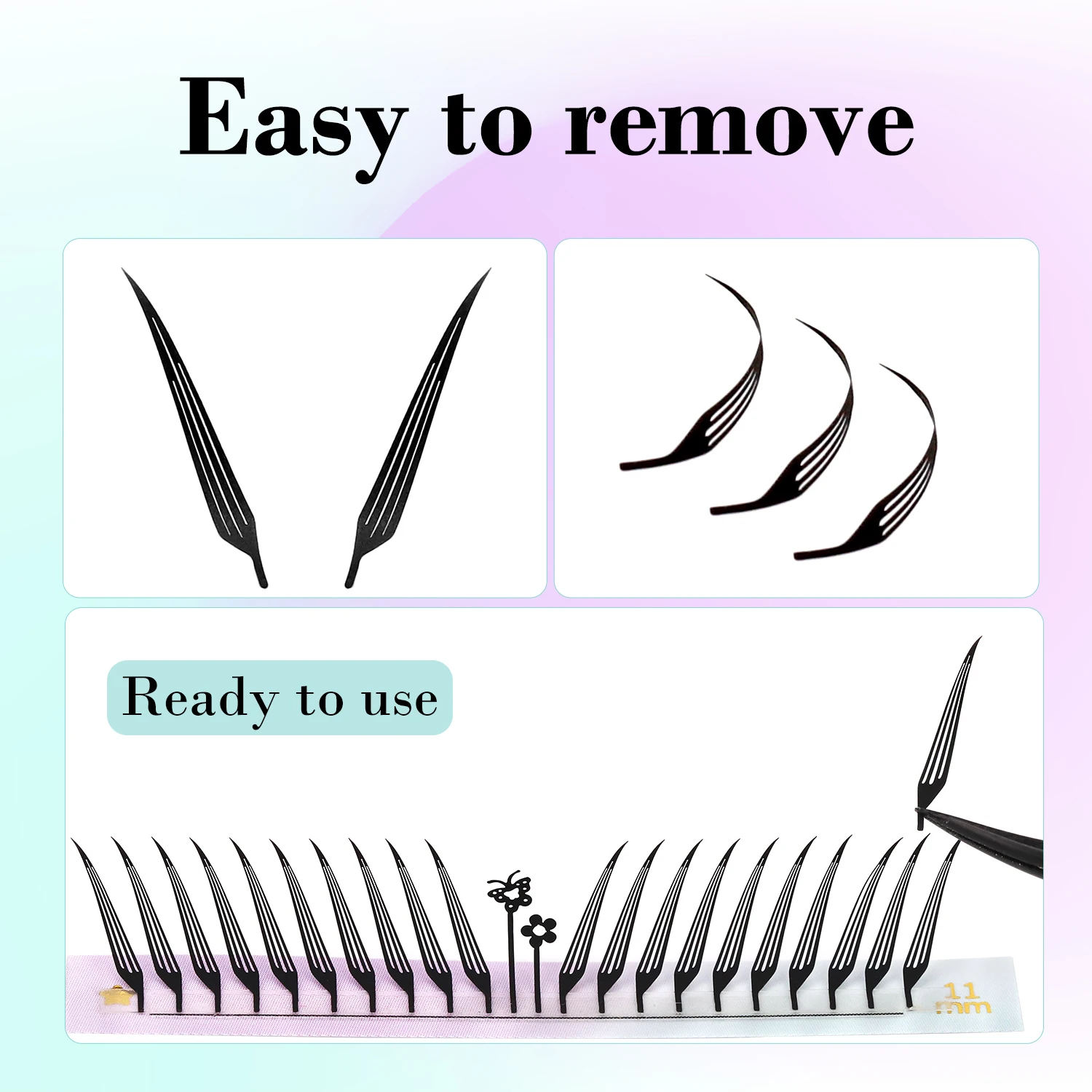 AGUUD Anime Spike Lash Extension, Natürliche Leichte Flatternde Manga-Wimpern, Vorgefertigte Spire-Wimpern Manga-Wing-Wimpern – Detail 3