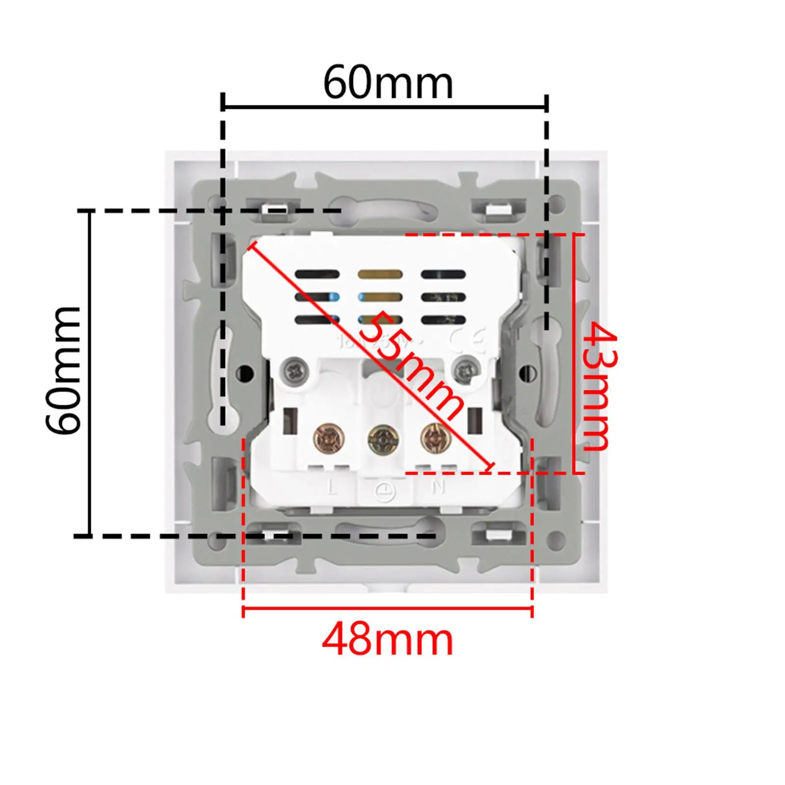 Wall Mount Power Socket EU Socket 250V Exquisite for Electronic Devices, Smart Phone or Camera