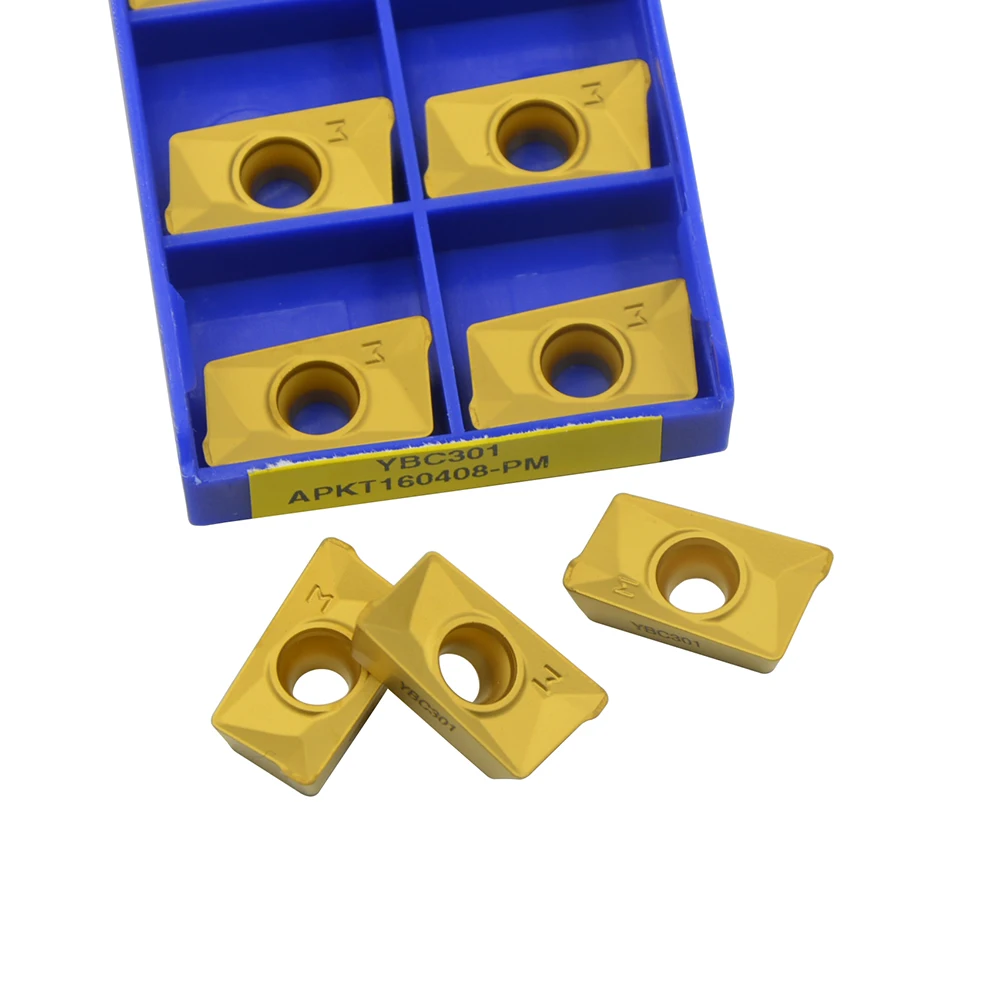 

10pcs (1box) APKT160408-PM YBC301 Milling inserts CNC lathe cutting tools for Processing steel parts