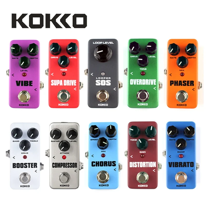 KOKKO Mini Pedal Portable Guitar Effect Pedal Overdrive,Timer,SOS,Booster,Supa Drive,Distortion,Chorus,Space,Vibrato,Compressor