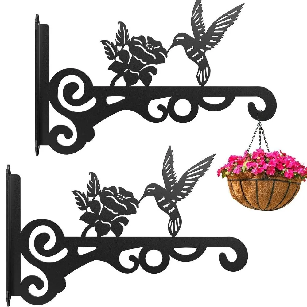 

Space-Saving Vintage Metal Plant Hanger Heavy-Duty Rust-Resistant Wall Plant Hooks Wall-Mounted Decorative Hooks Lanterns