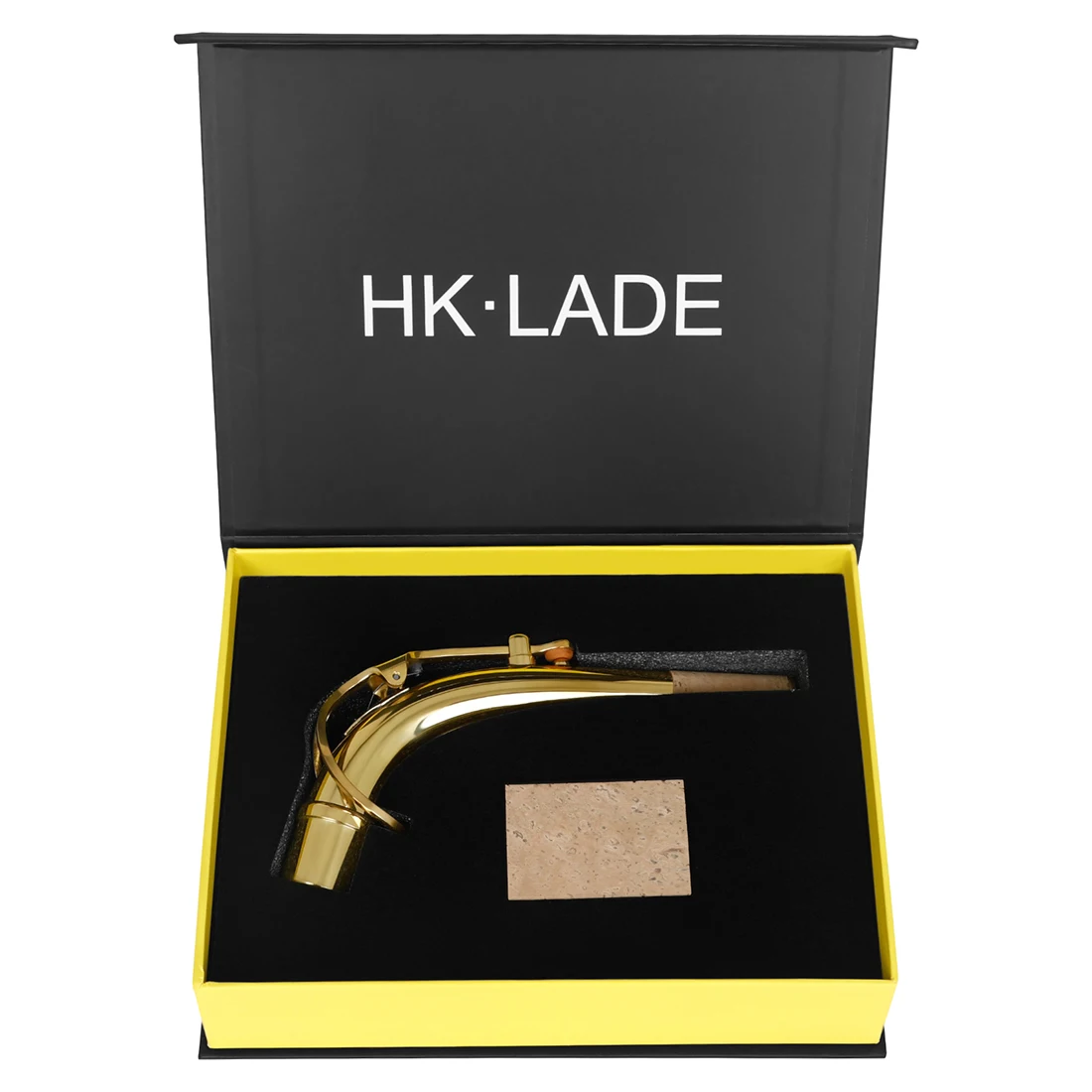 HK-LADE Alto Saxophone Necks Sax Bend Neck Brass Cork Sheet Material Alto Saxophone Woodwind Musical Parts & Accessories