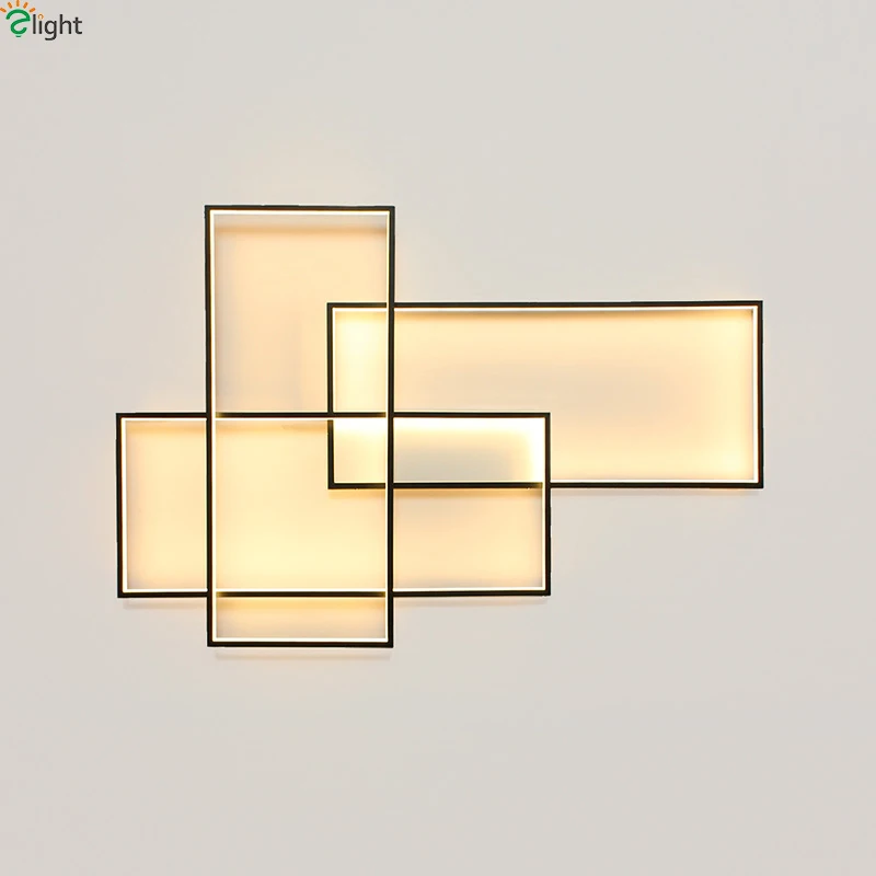 Imagem -04 - Moderna Geometria Led Lâmpada de Parede Luminária de Fundo Home Decor Quarto Luzes de Cabeceira Corredor Escada Sconce Sala