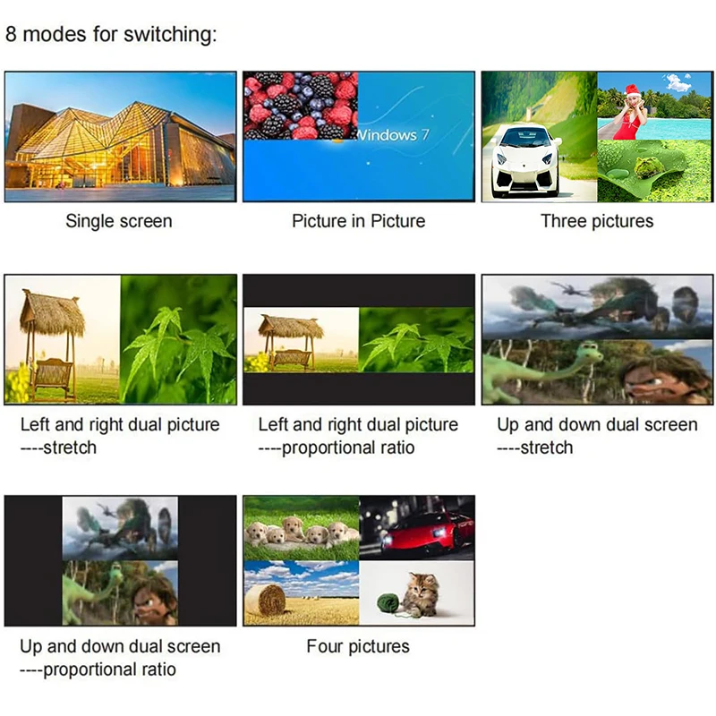 4K 60 Гц HDMI KVM-переключатель 4-портовый HDMI 4x1 Quad Multi-viewer USB ПК Компьютер KVM-переключатель Клавиатура Мышь Управление для PS4 Xbox Ноутбук