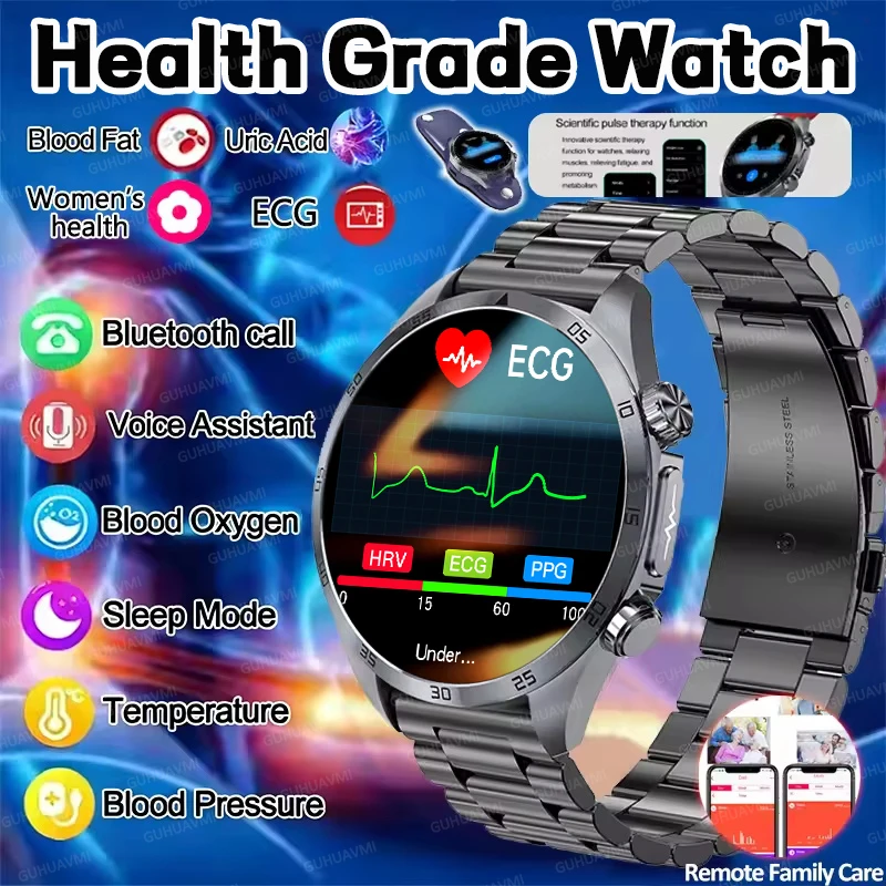 

Новые смарт-часы для мужчин с функциями ЭКГ+ППГ, лазерной импульсной терапией CES Science для улучшения сна, измерения высокого давления и HD-звонков