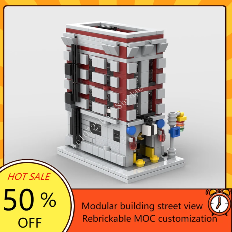 646PCS Mini Apparition Busters Firehouse Modulare MOC Creativo vista stradale Modello Building Blocks Architettura Modello FAI DA TE Giocattoli Regalo