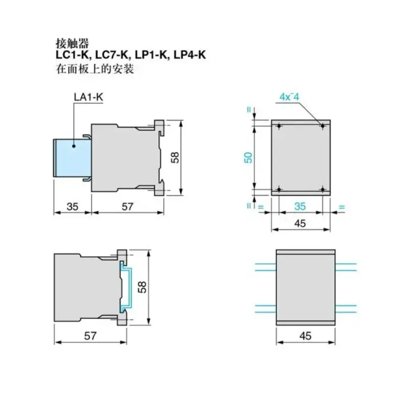 Original LC1K0901M7 K-type contactor LC1K0910M7 AC contactor Control relay AC230V LC1K1210M7 LP4K1201BW3
