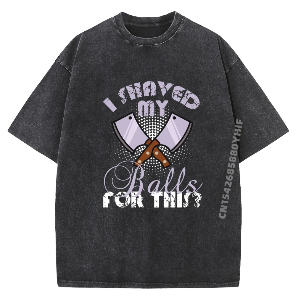 

Tops & Tees Graphic T-shirts Men Shaved My Balls Humor Sarcastic Funny Shirt Mens Retro Washed Tee Shirt