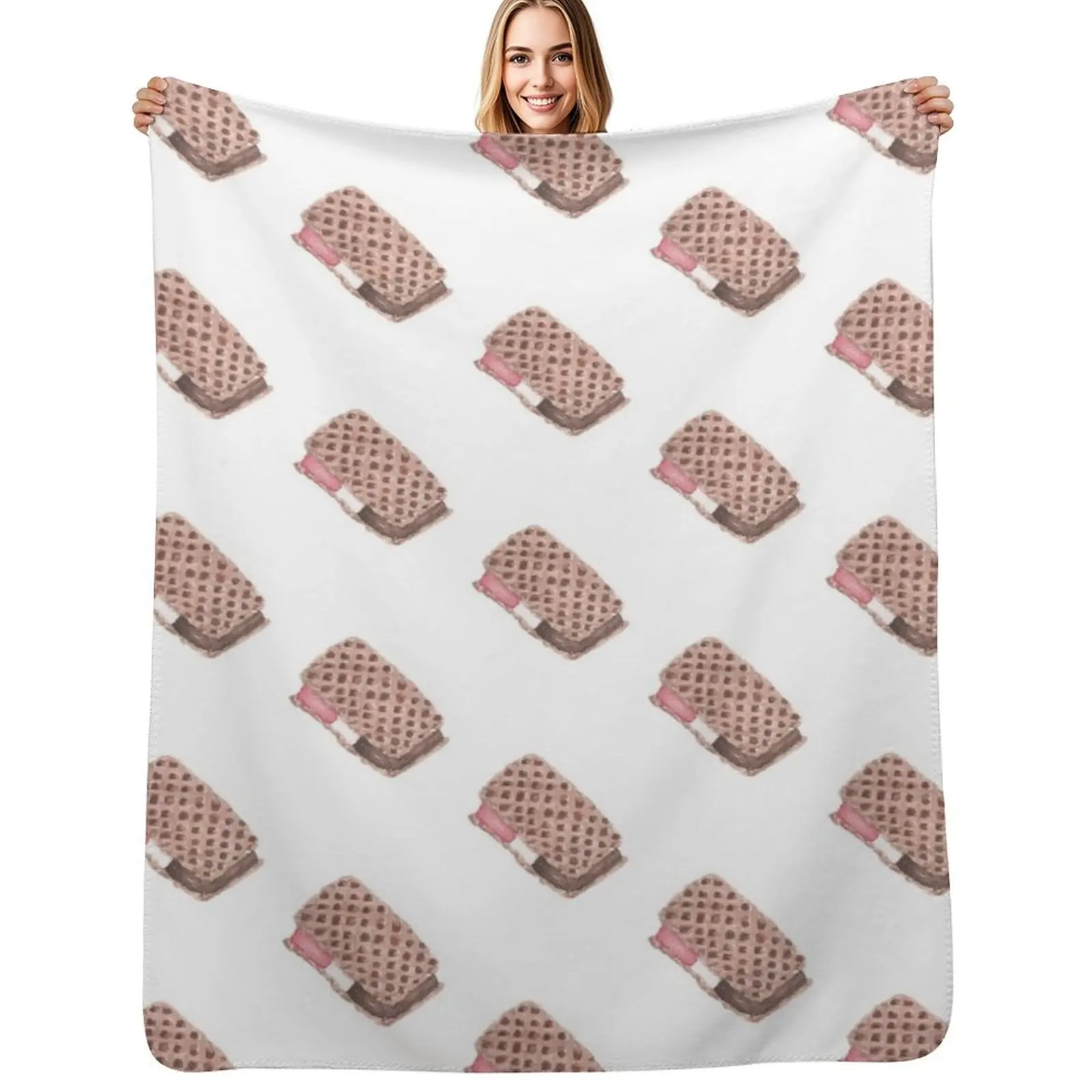 Ice cream sandwich Throw Blanket Cute Beach cosplay anime Thermal Heavy Single Blankets