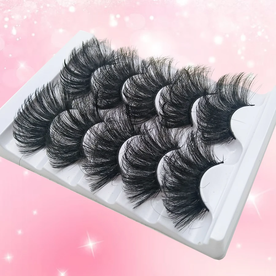 5 pairs of 25mm super fluffy false eyelashes, artificial thick fluffy eyelashes, naturally extending fluffy and vivid eye makeup