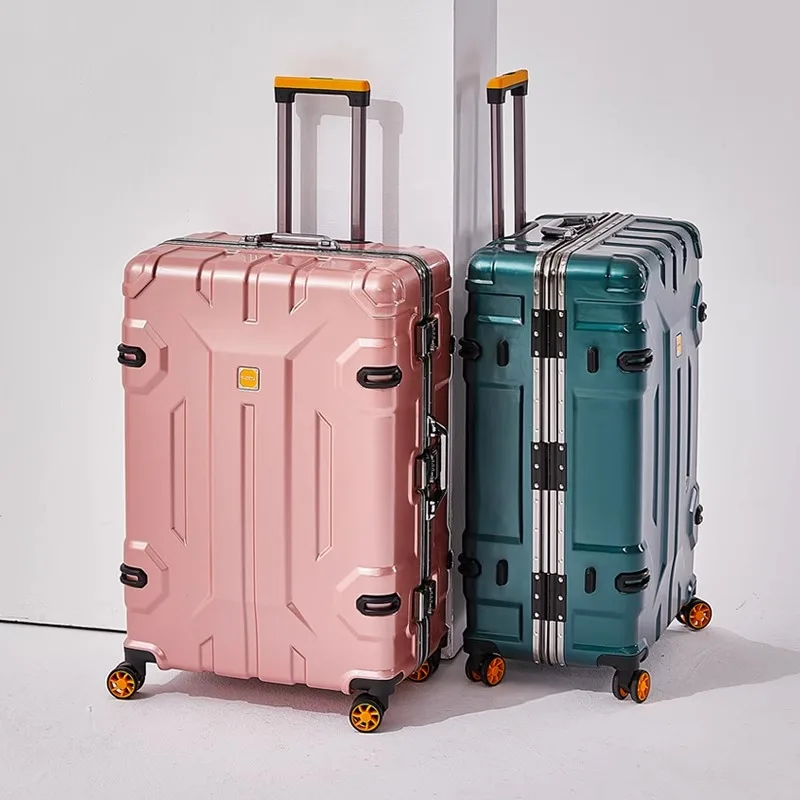 Fashionable Personality Suitcase Men's Spinner Wheel Special-shaped Aluminum Frame Trolley Lockbox Travel Luggage Suitcase