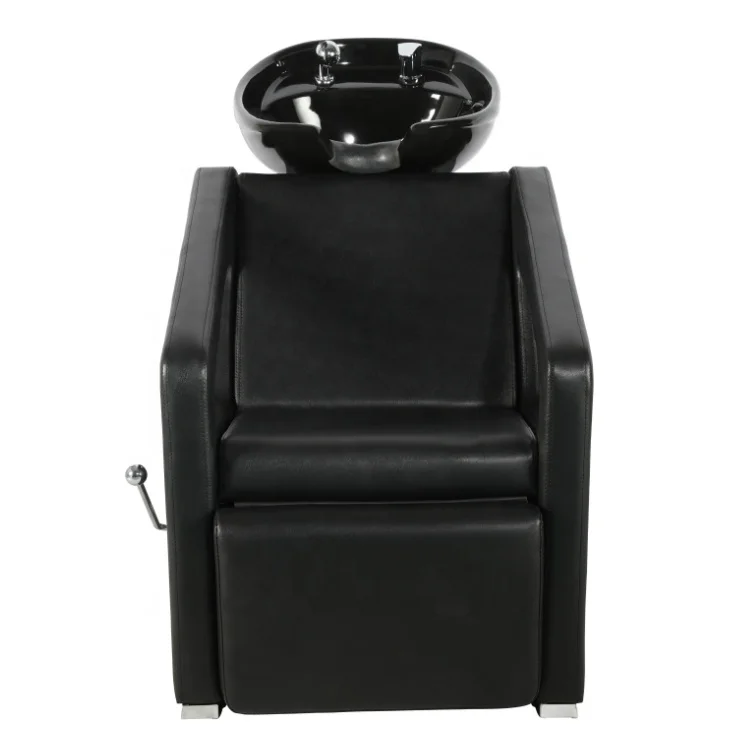 Barber salon shampoo chair with ceramic washing bowl Adjustable shampoo chairs for beauty salon Massaging shampoo chair