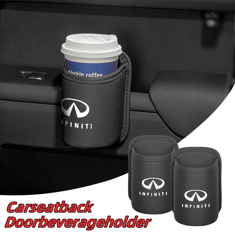 

Leather Car Door Cup Holder Organizer Storage Bin Drink Rack Auto Cup Holder Car Interior Accessories For Infiniti Q50 FX35 Q30